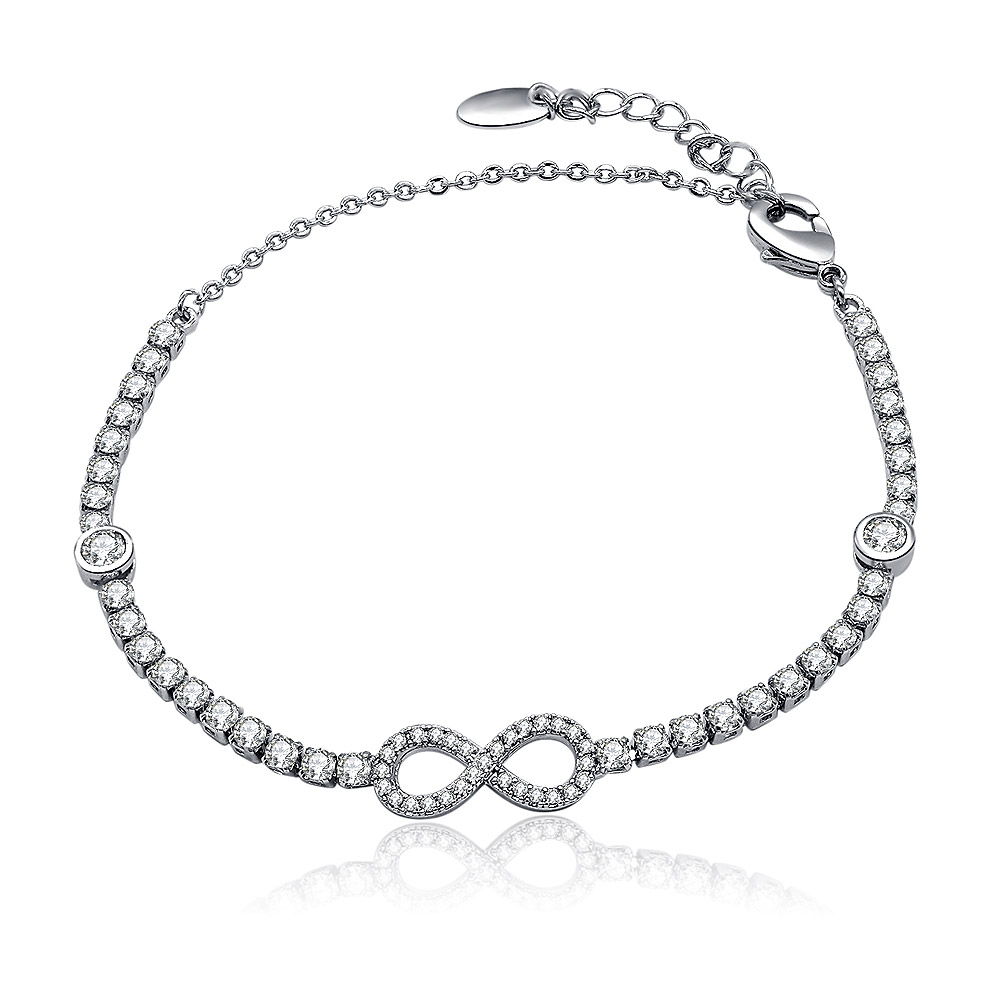 Endless Love Symbol Infinity Charm Tennis Bracelet
